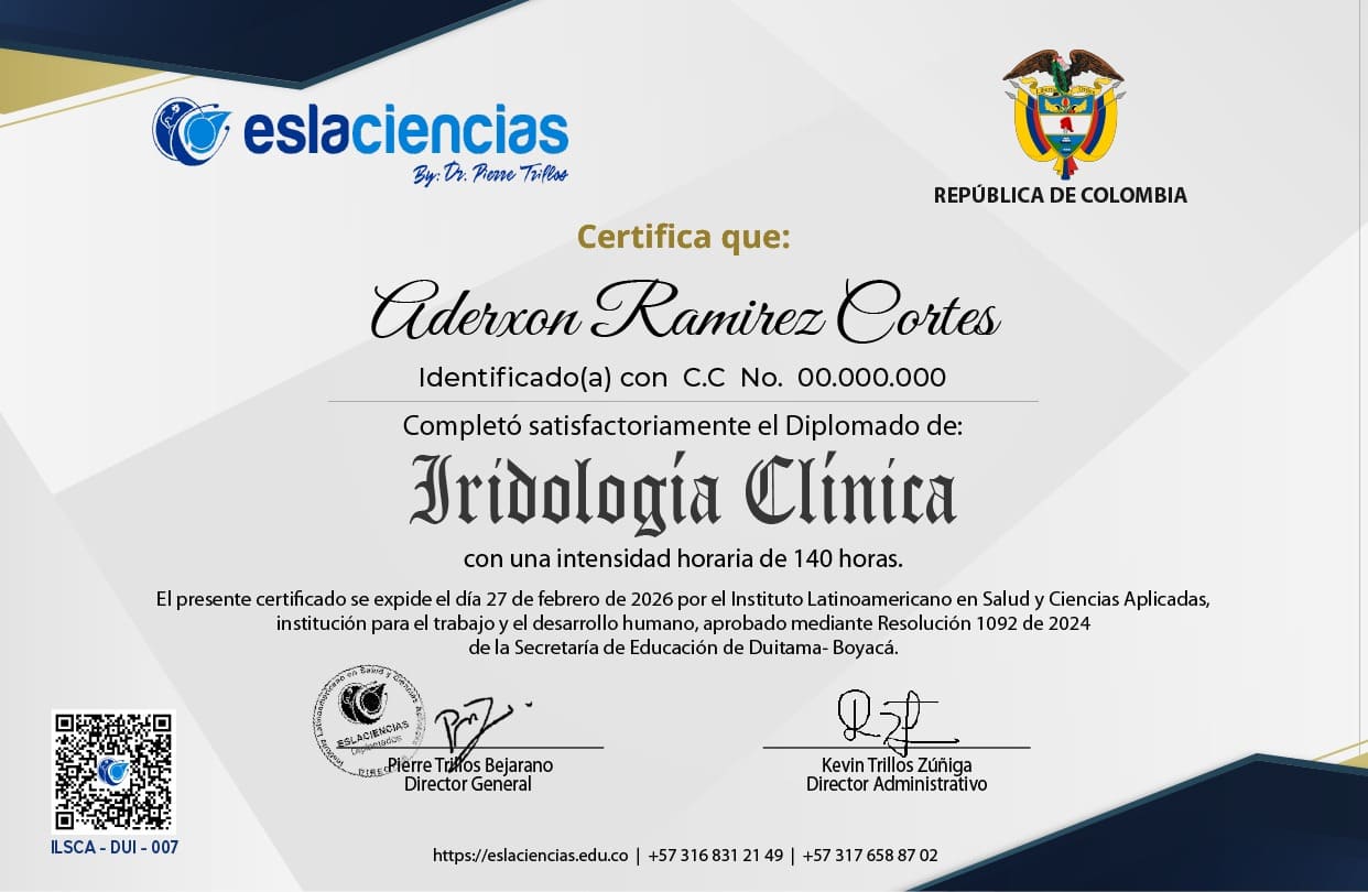 Certificado Iridologia